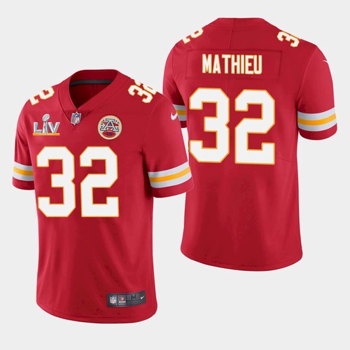 Men's Kansas City Chiefs #32 Tyrann Mathieu Red NFL 2021 Super Bowl LV Stitched Jersey Men's Kansas City Chiefs #32 Tyrann Mathieu Red NFL 2021 Super Bowl LV Stitched Jersey